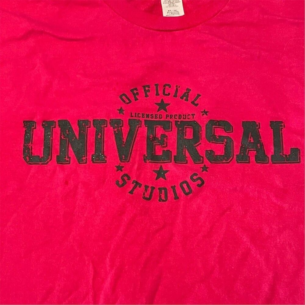 Universal Studios T-Shirt Unisex 2XL Pink Graphic Print Crew Neck Short - Picture 4 of 6